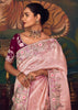 Blush Pink Woven Embroidered Saree