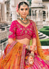 Pink & Yellow Heavy Embroidered Designer Lehenga