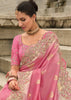 Fuchsia Pink Woven Banarasi Designer Silk Saree With Embroidered Blouse