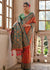 Burnt Orange Woven Banarasi Silk Saree