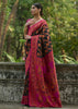 Pirate Black Woven Kashmiri Jamewar Silk Saree