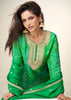 Spring Green Bandhej Print Embroidered Sharara Set