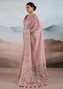 Dusky Pink Woven Tissue Silk Saree