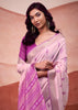 Lavender Pink Woven Cotton Silk Saree