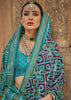 Lake Blue Printed Patola Saree