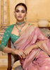 Pastel Pink Woven Banarasi Silk Saree