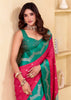 Paradise Pink Woven Satin Silk Saree