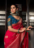 "Exclusive Offer" : Bridal Red Woven Embroidered Banarasi Silk Saree
