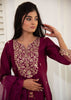 Wine Zari Embroidered Suit Set (10702047445185)