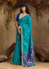 Peacock Blue Woven Cotton Silk Saree