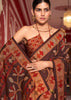 Coffee Brown Floral Printed Soft Silk Saree