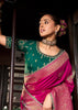 "Exclusive Offer" : Princess Pink Woven Embroidered Banarasi Silk Saree