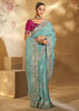 Sea Green Banarasi Embroidered Silk Saree