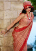 Coral Peach Woven Cotton Linen Saree