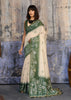 Antique Green Printed Cotton Silk Saree