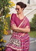 Vivid Purple Printed Cotton Silk Saree