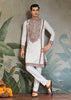 Snow White Embroidered Stitched Kurta Set