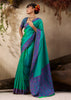 Peacock Green Woven Kanjivaram Silk Saree