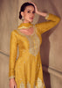 Ceylon Yellow Embroidered Sharara Set