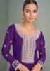 Elegant Purple Embroidered Anarkali with Dupatta