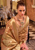 Plum Peach Woven Banarasi Tissue Silk Saree