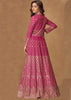 Lilac Rose Embroidered Georgette Anarkali with Dupatta