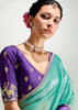Bright Purple Ombre Banarasi Tissue Saree