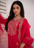 Red Filigree Bloom Silk Suit (10702044070081)