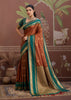 Hazel Brown Woven Banarasi Tussar Silk Saree