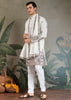 White Sequence Embroidered Cotton Kurta With Dupatta