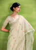 Off White Woven Linen Silk Saree