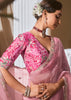 Pre Order: Rose Pink Designer Silk Saree