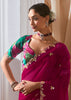 Pre Order: Beet Red Designer Silk Saree