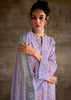 Persian Purple Embroidered Suit Set With Digital Print