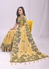 Vanilla Yellow Woven Cotton Linen Silk Saree