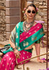 Fuchsia Pink Banarasi Satin Silk Saree