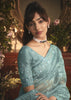 Aqua Mist Tissue Organza Designer Saree