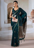 Bottle Green Banarasi Satin Silk Saree