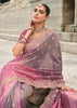 Mauve Purple Woven Banarasi Designer Silk Saree With Embroidered Blouse