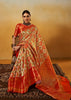 Sunrise Orange Dual Tone Woven Kanjivaram Silk Saree