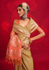 Safari Beige Woven Banarasi Silk Saree