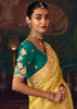 Haldi Yellow Woven Embroidered Saree