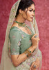 Pista Green Embroidered Designer Saree