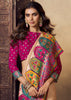 Beige And Pink Woven Soft Silk Saree