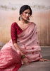 Blush Pink Woven Banarasi Cotton Silk Saree