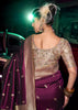 “Exclusive Offer” : Wine Purple Woven Banarasi Silk Saree With Embroidered Blouse