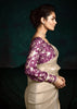 Silver Grey Designer Tissue Silk Saree With Printed Blouse