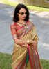 Royal Golden Banarasi Tissue Silk Saree with Contrast Border