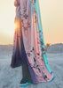 DUAL TONE AQUA BLUE AND PINK PRINT SAGA SAREE (6138441433281)