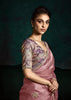 Mauve Pink Designer Tissue Silk Saree With Printed Blouse